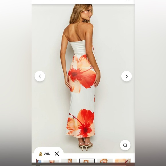 Floral print strapless, tropical flower vacation dress size XS - Picture 2 of 5